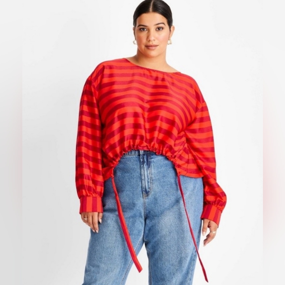 Long-Sleeve Drawstring Blouse Future Collective - image 2